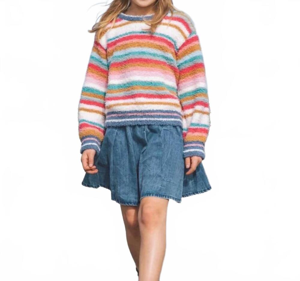 NEW FEATHER 4 ARROW girls tessa denim skirt in blue